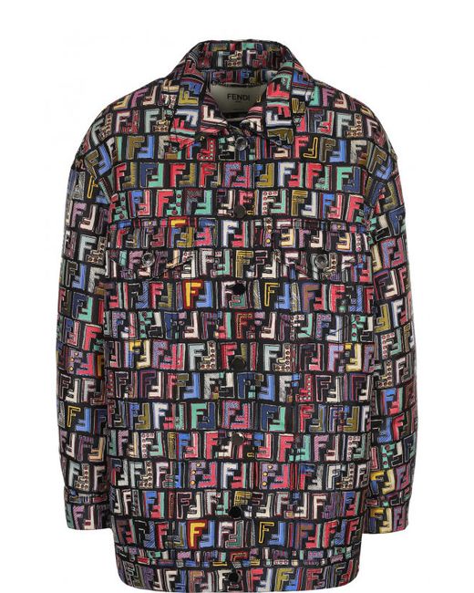 Fendi Куртка свободного кроя с логотипами бренда