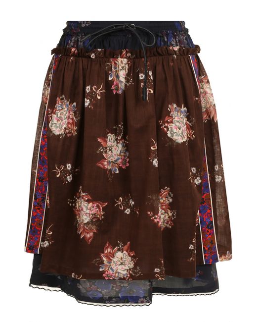 COACH Хлопковая юбка-миди с принтом