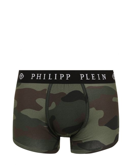 Philipp Plein Хлопковые боксеры с широкой резинкой и камуфляжным принтом