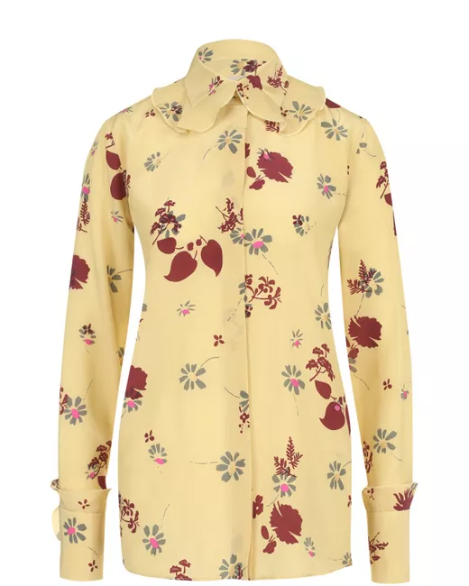 Valentino Шелковая блуза с цветочным принтом