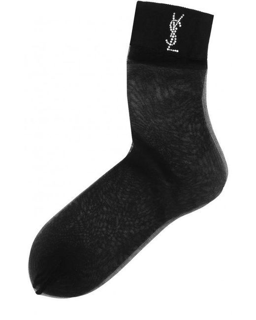 Saint Laurent Капроновые носки с логотипом бренда
