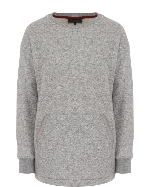 Loro Piana Кашемировый пуловер с круглым вырезом и накладным карманом