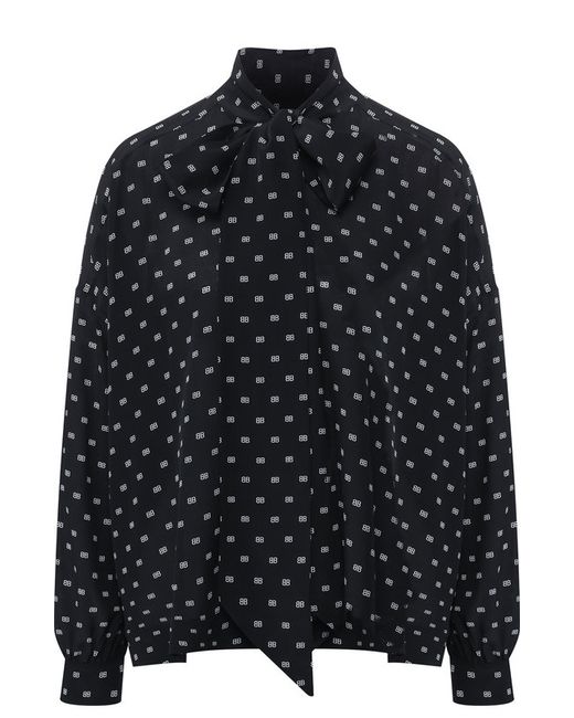 Balenciaga Шелковая блуза с воротником аскот