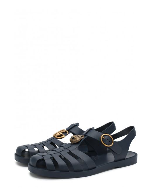 Gucci Резиновые сандалии с декоративной отделкой