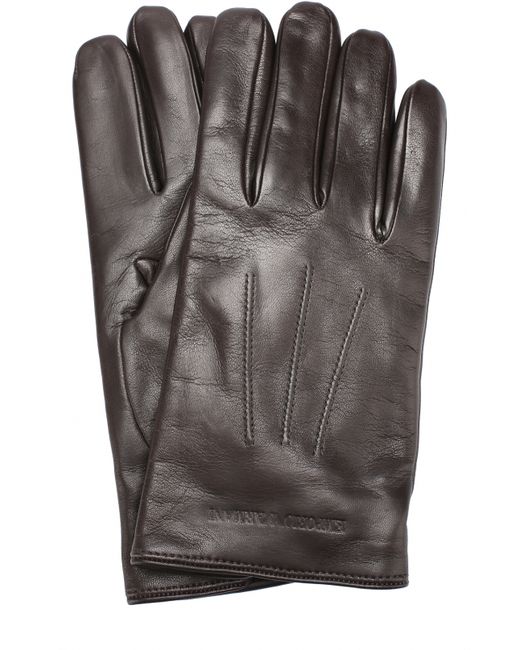 Emporio Armani Кожаные перчатки с шерстяной подкладкой