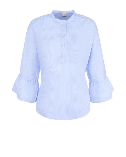 Fay Хлопковая блуза свободного кроя с укороченным рукавом