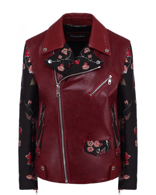Dolce & Gabbana Кожаная куртка с декорированной спинкой
