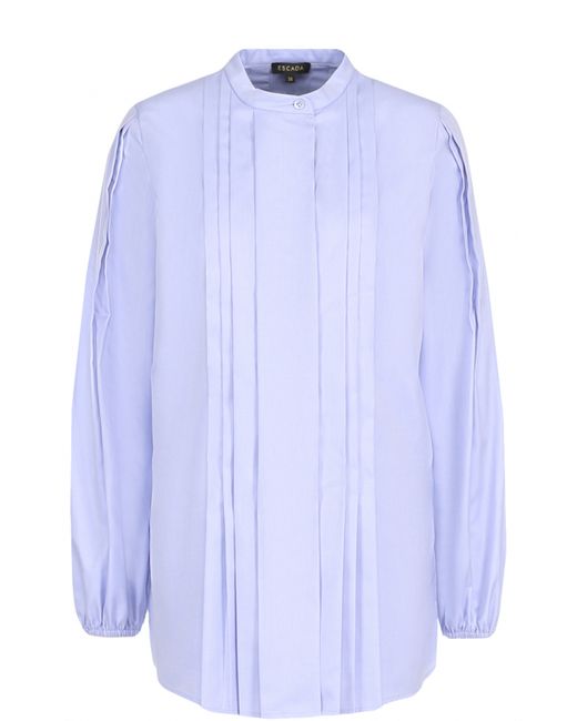 Escada Хлопковая блуза с плиссированной отделкой