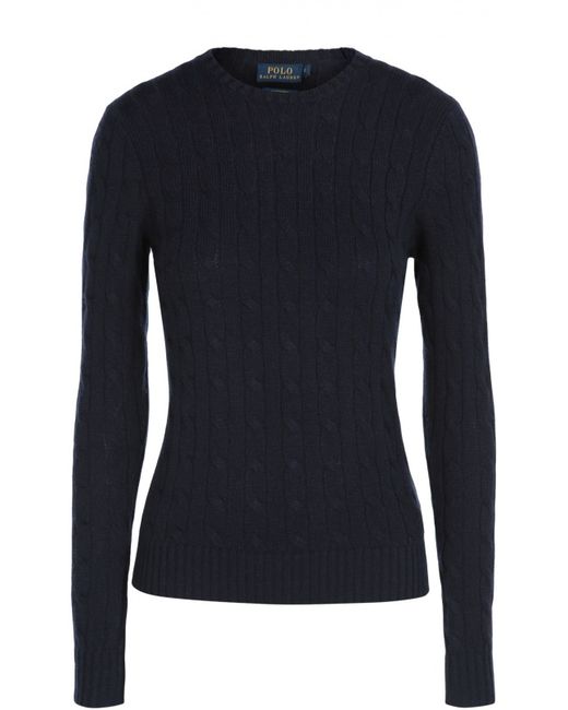 Polo Ralph Lauren Кашемировый пуловер фактурной вязки с круглым вырезом