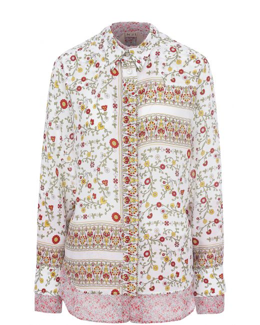 No21 Шелковая блуза свободного кроя с цветочным принтом