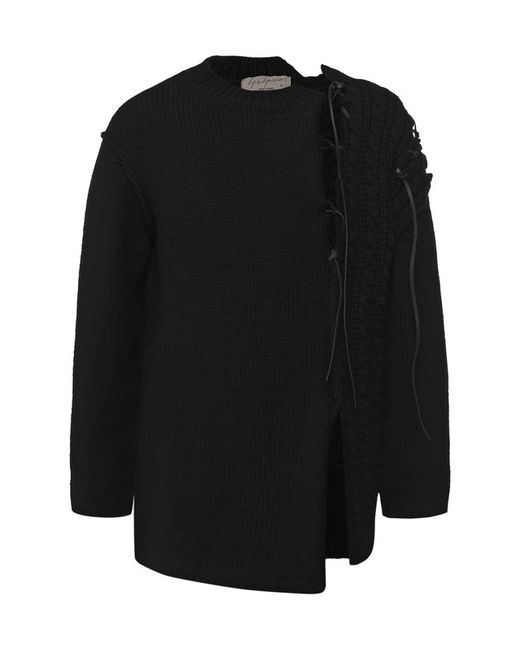 Yohji Yamamoto Шерстяной свитер с декоративной отделкой
