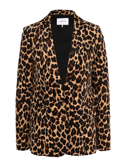 Frame Denim Приталенный пиджак с леопардовым принтом
