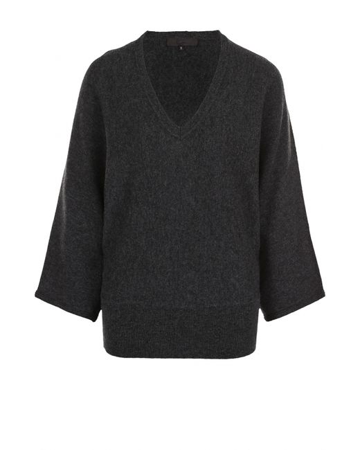 Tegin Шерстяной пуловер с укороченным рукавом и V-образным вырезом