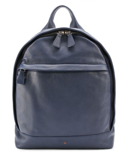 Santoni Кожаный рюкзак с внешним карманом на молнии