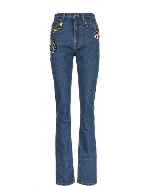 Marc Jacobs Прямые джинсы с завышенной талией и вышивкой
