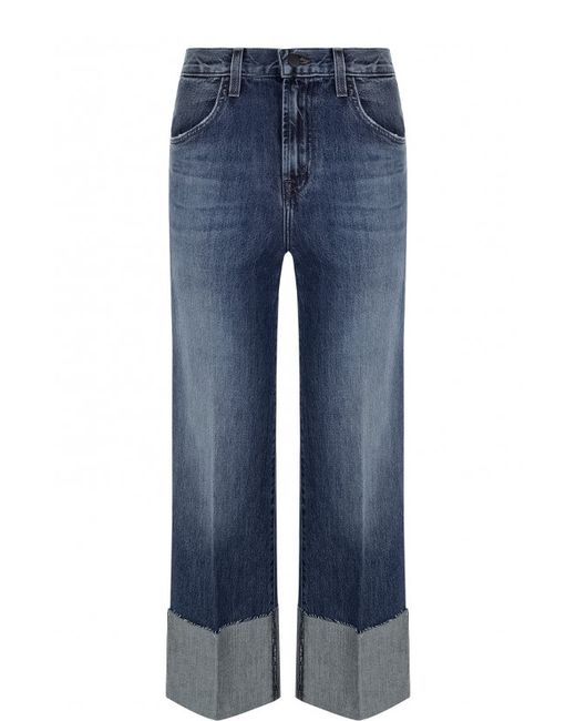 J Brand Укороченные расклешенные джинсы с потертостями