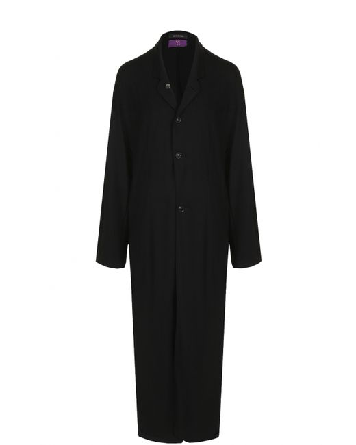 Yohji Yamamoto Шерстяное приталенное пальто с карманами