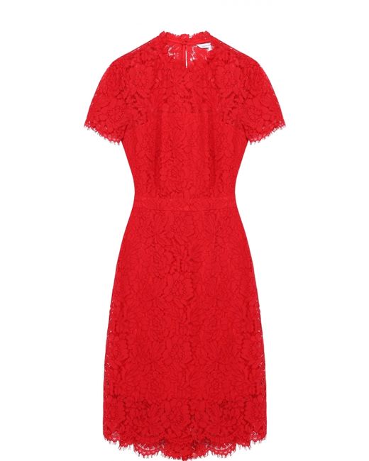 Diane Von Furstenberg Приталенное кружевное платье с укороченным рукавом
