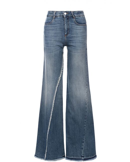 Stella Mccartney Расклешенные джинсы с завышенной талией и бахромой