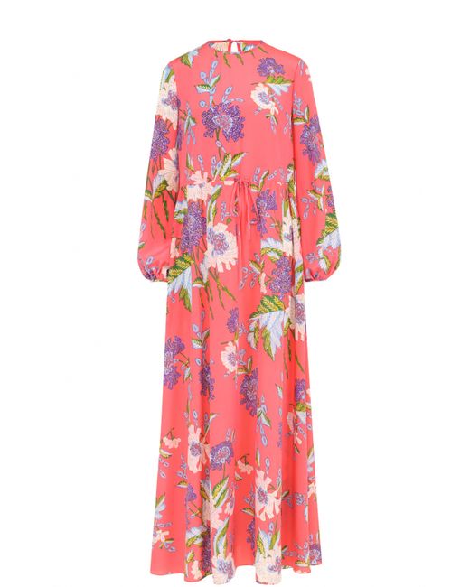 Diane Von Furstenberg Шелковое платье-макси с ярким принтом