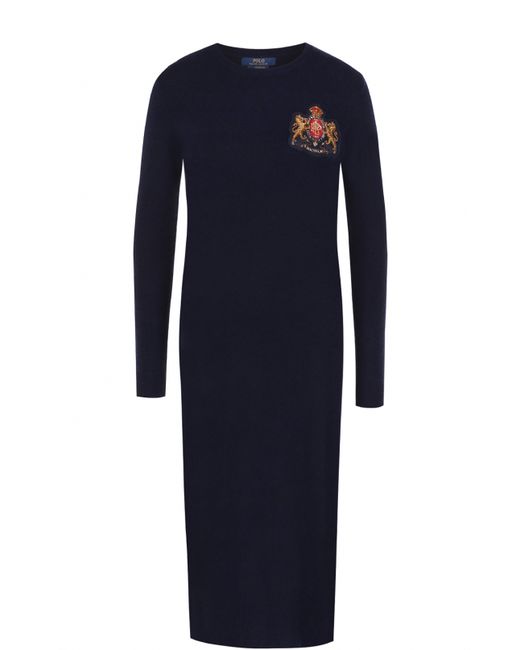 Polo Ralph Lauren Платье-миди из смеси шерсти и кашемира с длинным рукавом Polo Ralph