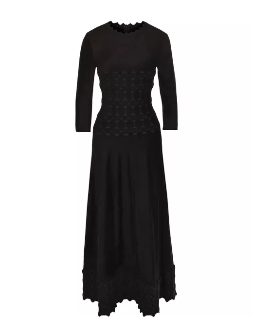 Alaïa Приталенное платье-миди с укороченным рукавом