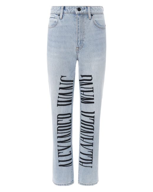 DENIM x ALEXANDER WANG Укороченные джинсы с логотипом бренда