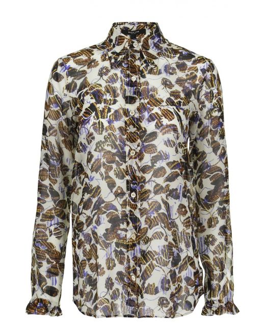 Derek Lam Шелковая блуза с контрастным принтом