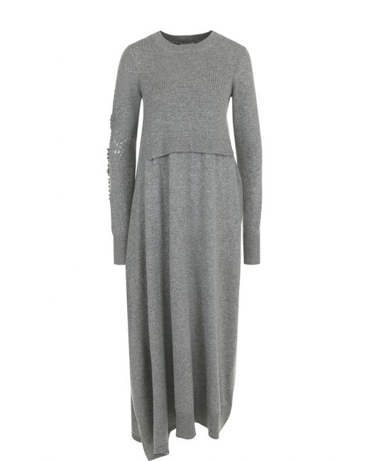 Barrie Кашемировое платье-миди с длинным рукавом