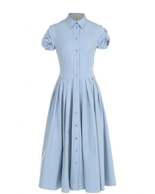 Michael Kors Платье-рубашка с коротким рукавом и юбкой в складку