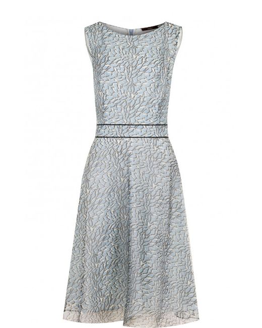 Windsor Приталенное шелковое платье с принтом