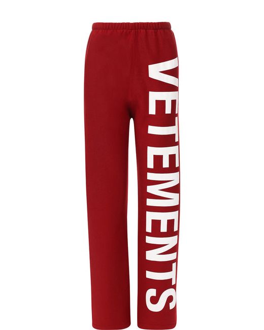 Vetements Хлопковые брюки с логотипом бренда