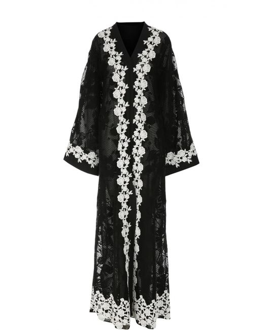 Dolce & Gabbana Кружевное платье-туника с контрастной отделкой