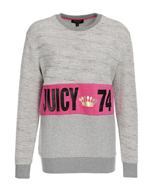 Juicy Couture Хлопковый свитшот с контрастной надписью