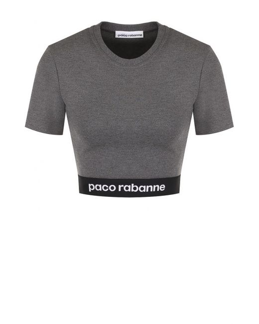Paco Rabanne Кроп-топ с круглым вырезом и коротким рукавом
