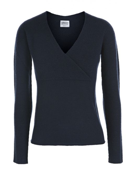 Armani Collezioni Шерстяной пуловер с V-образным вырезом