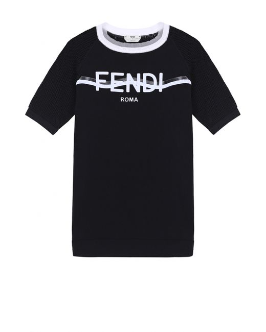 Fendi Футболка прямого кроя с логотипом бренда и круглым вырезом