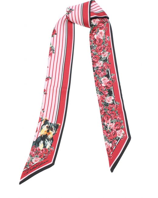 Dolce & Gabbana Шелковый шарф-бандо с принтом