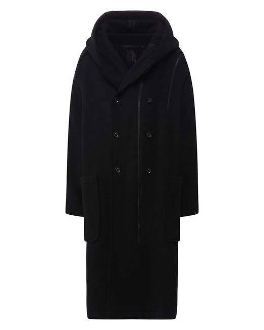 Yohji Yamamoto Шерстяное пальто с капюшоном