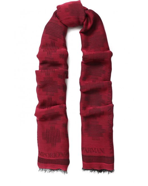 Emporio Armani Хлопковый шарф с необработанным краем