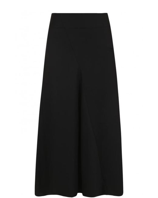 Yohji Yamamoto Однотонная шерстяная юбка-миди