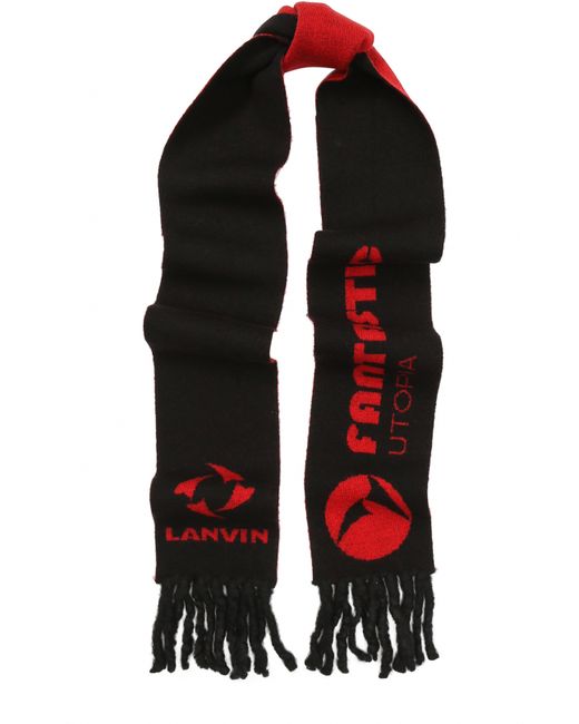 Lanvin Шерстяной шарф с бахромой