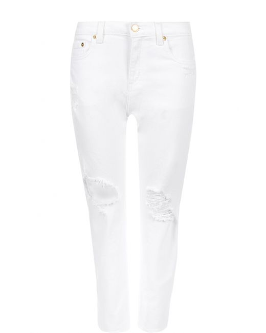 Michael Michael Kors Укороченные джинсы с потертостями