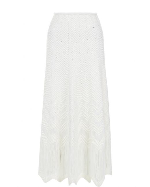 Oscar de la Renta Шелковая юбка-макси фактурной вязки