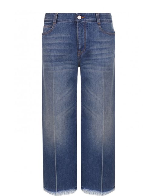 Stella Mccartney Укороченные расклешенные джинсы с потертостями