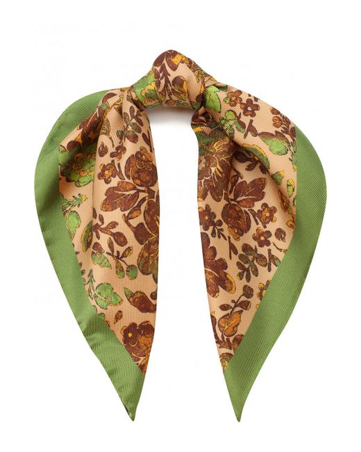 Kiton Шелковый платок с цветочным принтом