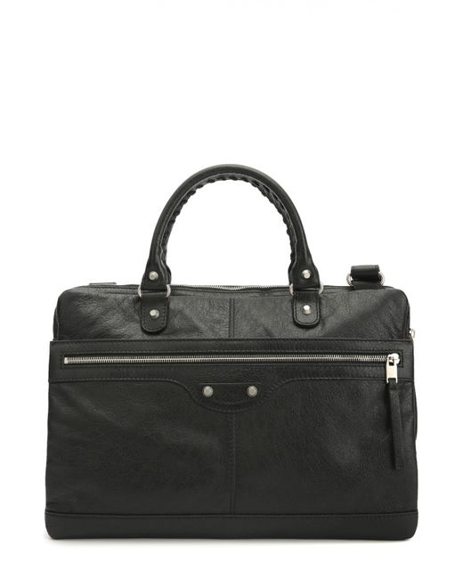 Balenciaga Кожаная сумка для ноутбука с плечевым ремнем