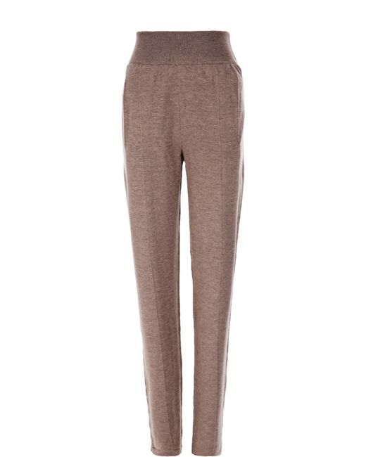 Lanvin Шерстяные брюки прямого кроя с эластичным поясом и карманами