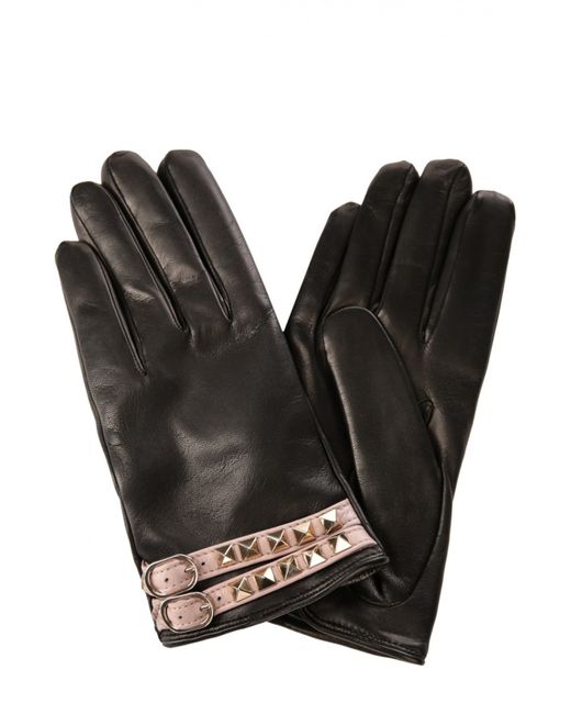 Valentino Кожаные перчатки с металлическими шипами