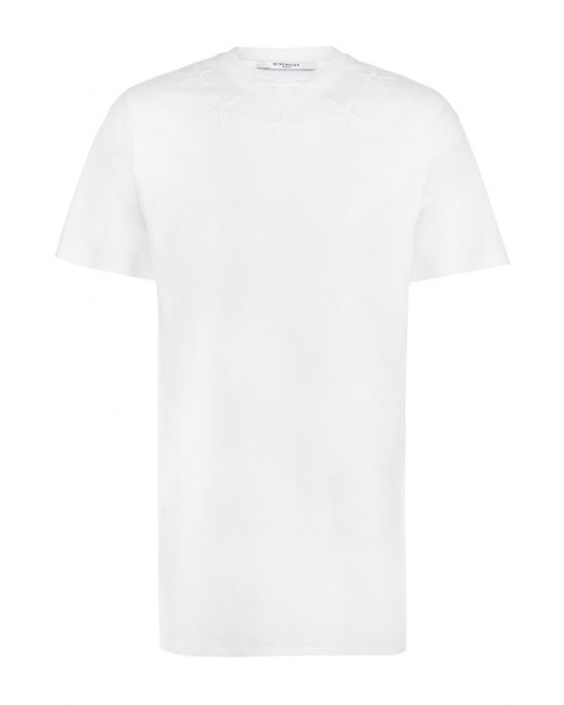 Givenchy Удлиненная хлопковая футболка с нашивками
